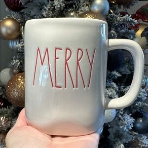 Rae Dunn Festive White Merry mug. Christmas mug like new never used.